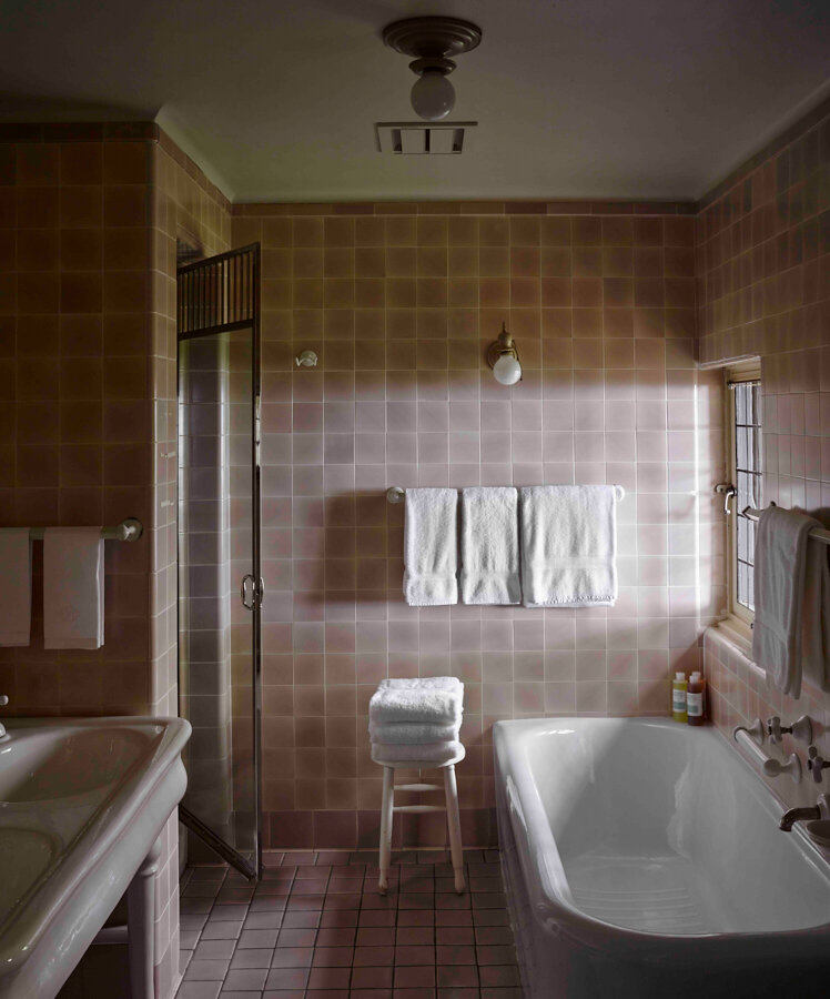 All of Skylands' bathrooms feature original fixtures and Pewabic tiles.