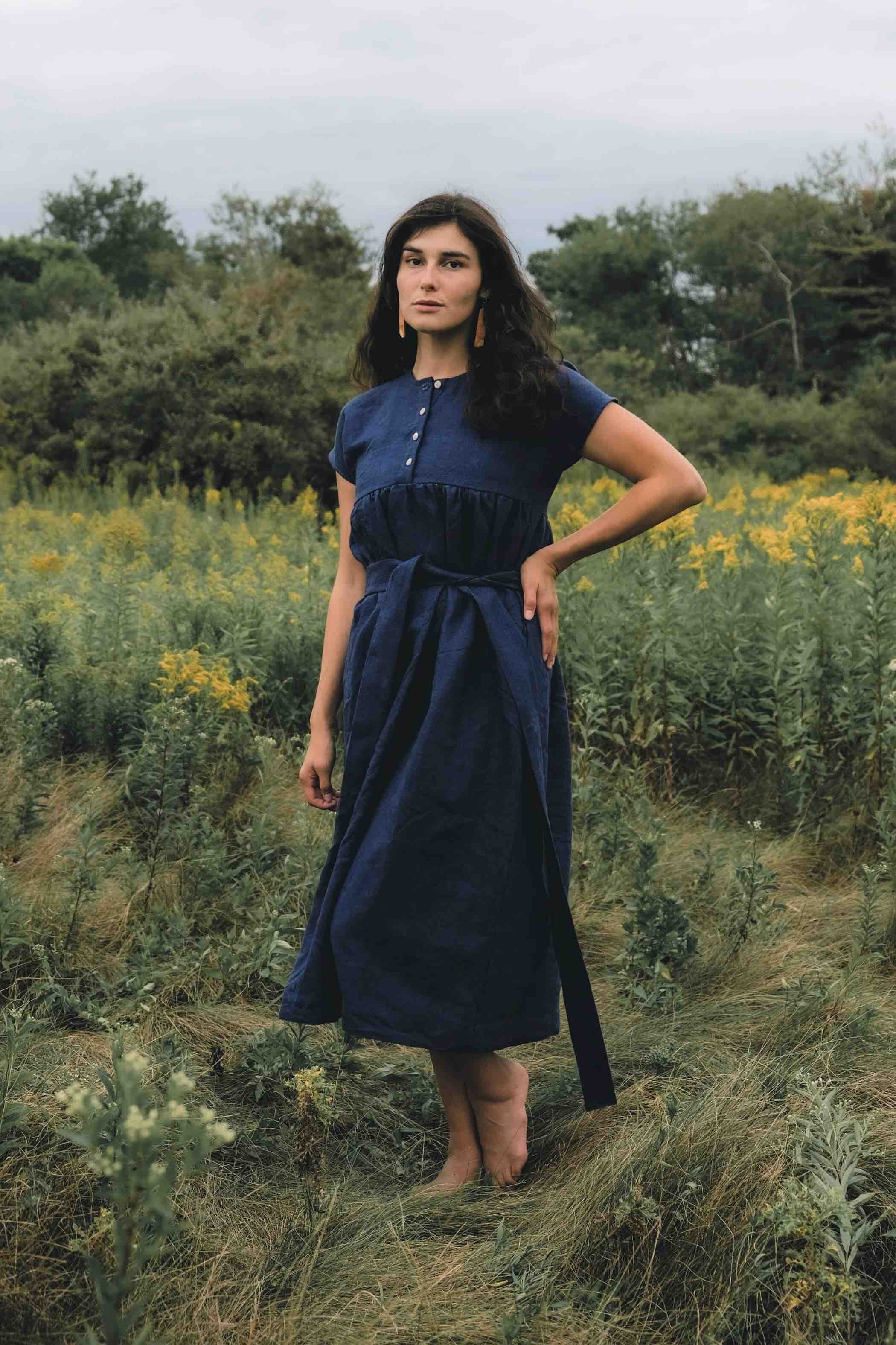 The linen Ondine dress from Herself Clothing. Photo by Maya Tihtiyas.