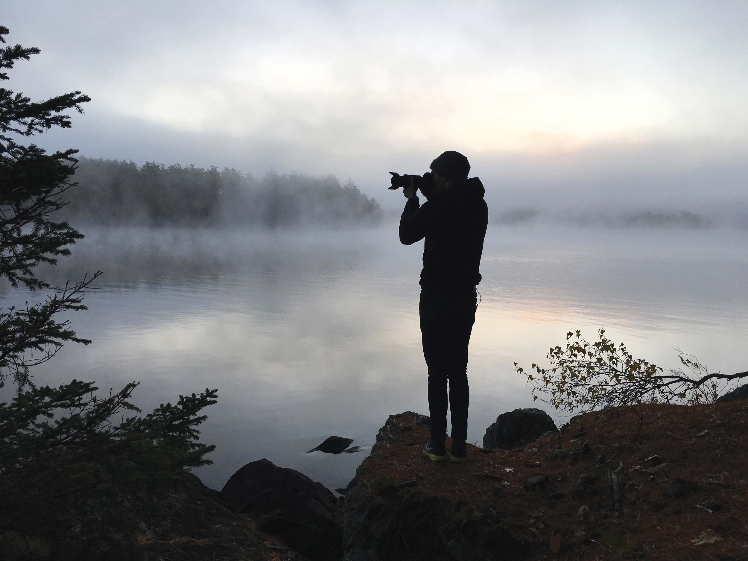  Bewitched by fog and vapors, my son photographs the atmospheric light. Photo by Susan Williams. 